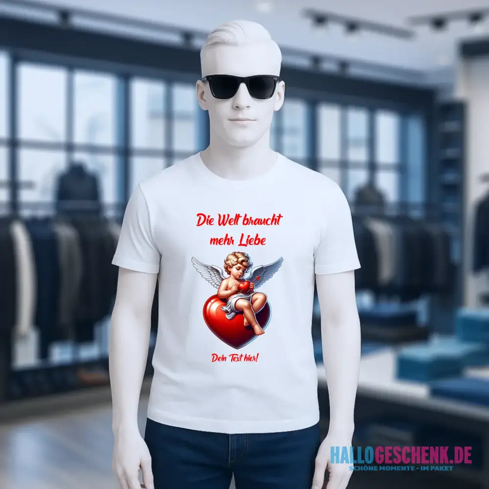 Mehr Liebe • Valentinstag • Unisex Premium T-Shirt XS-5XL aus Bio-Baumwolle für Damen & Herren • Exklusivdesign • personalisiert