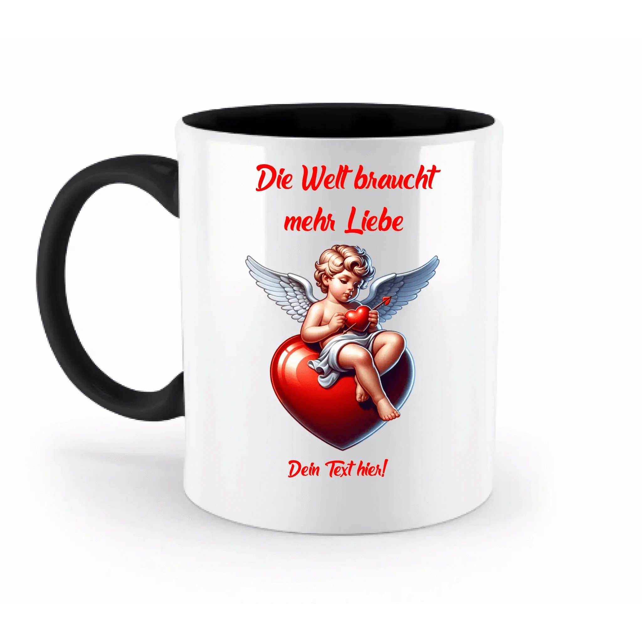 Mehr Liebe • Valentinstag • zweifarbige Tasse • spülmaschinengeeignet • Exklusivdesign • personalisiert
