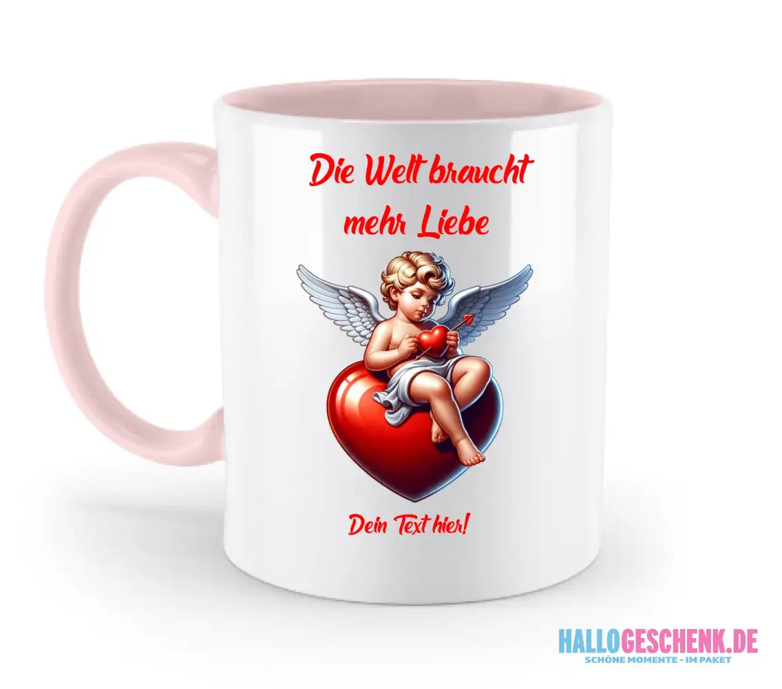 Mehr Liebe • Valentinstag • zweifarbige Tasse • spülmaschinengeeignet • Exklusivdesign • personalisiert