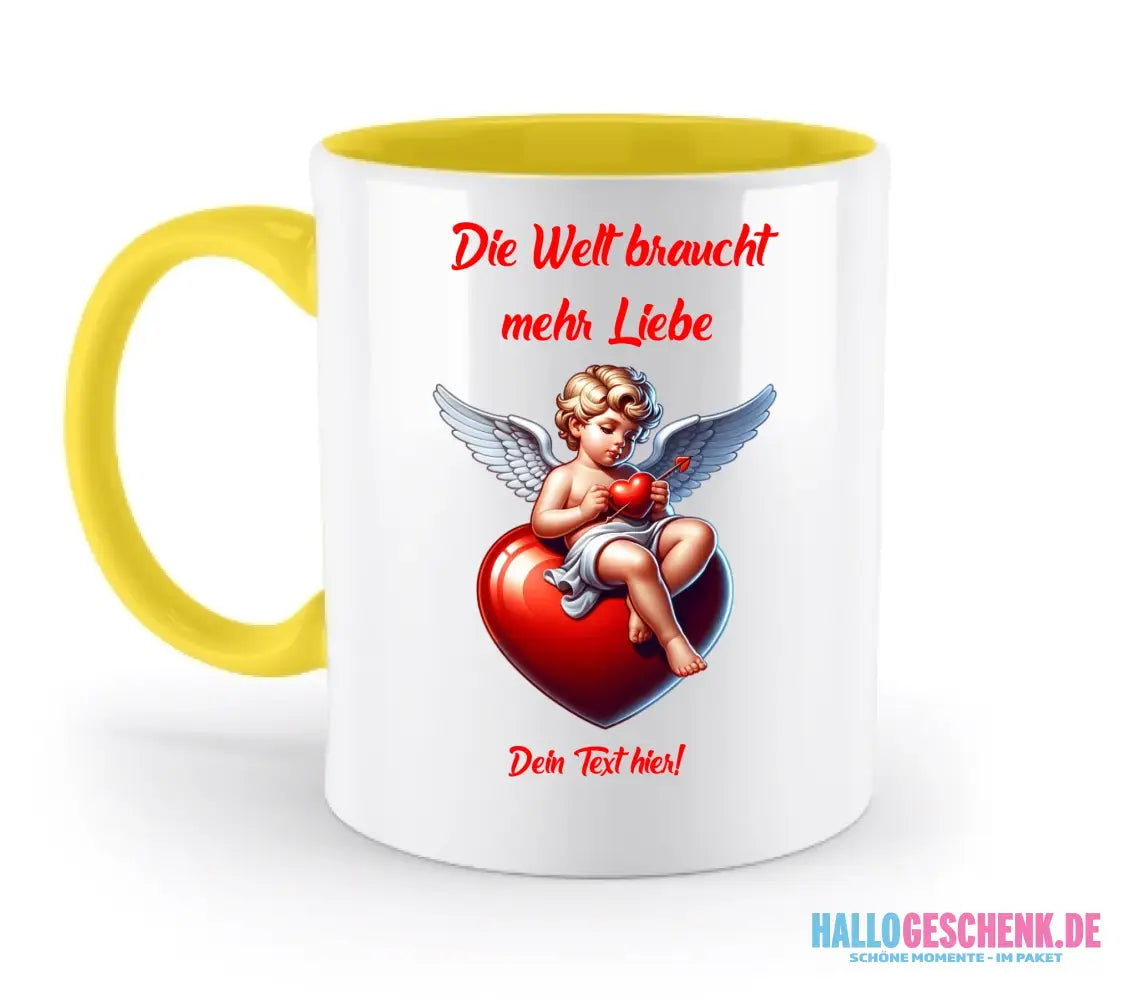 Mehr Liebe • Valentinstag • zweifarbige Tasse • spülmaschinengeeignet • Exklusivdesign • personalisiert