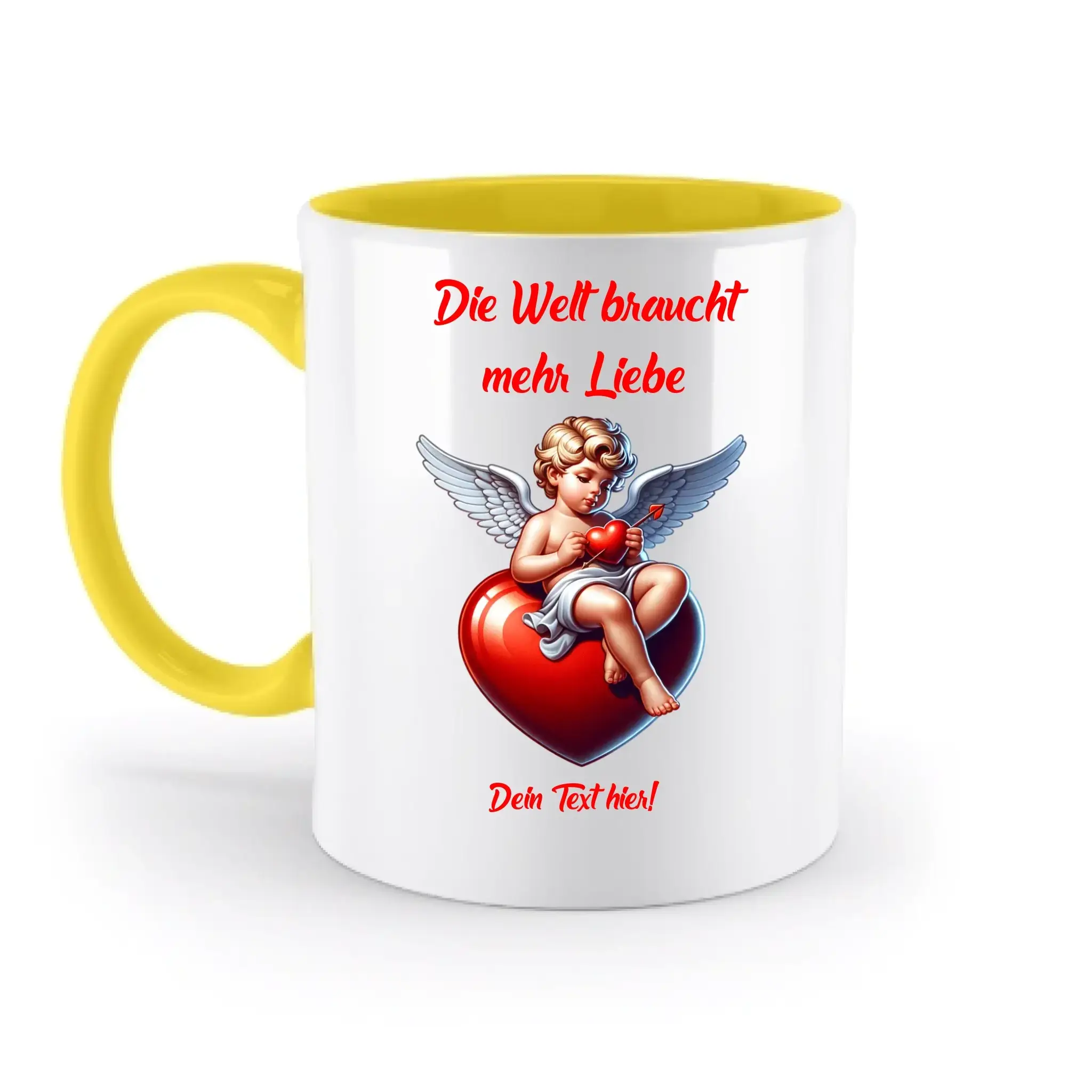 Mehr Liebe • Valentinstag • zweifarbige Tasse • spülmaschinengeeignet • Exklusivdesign • personalisiert