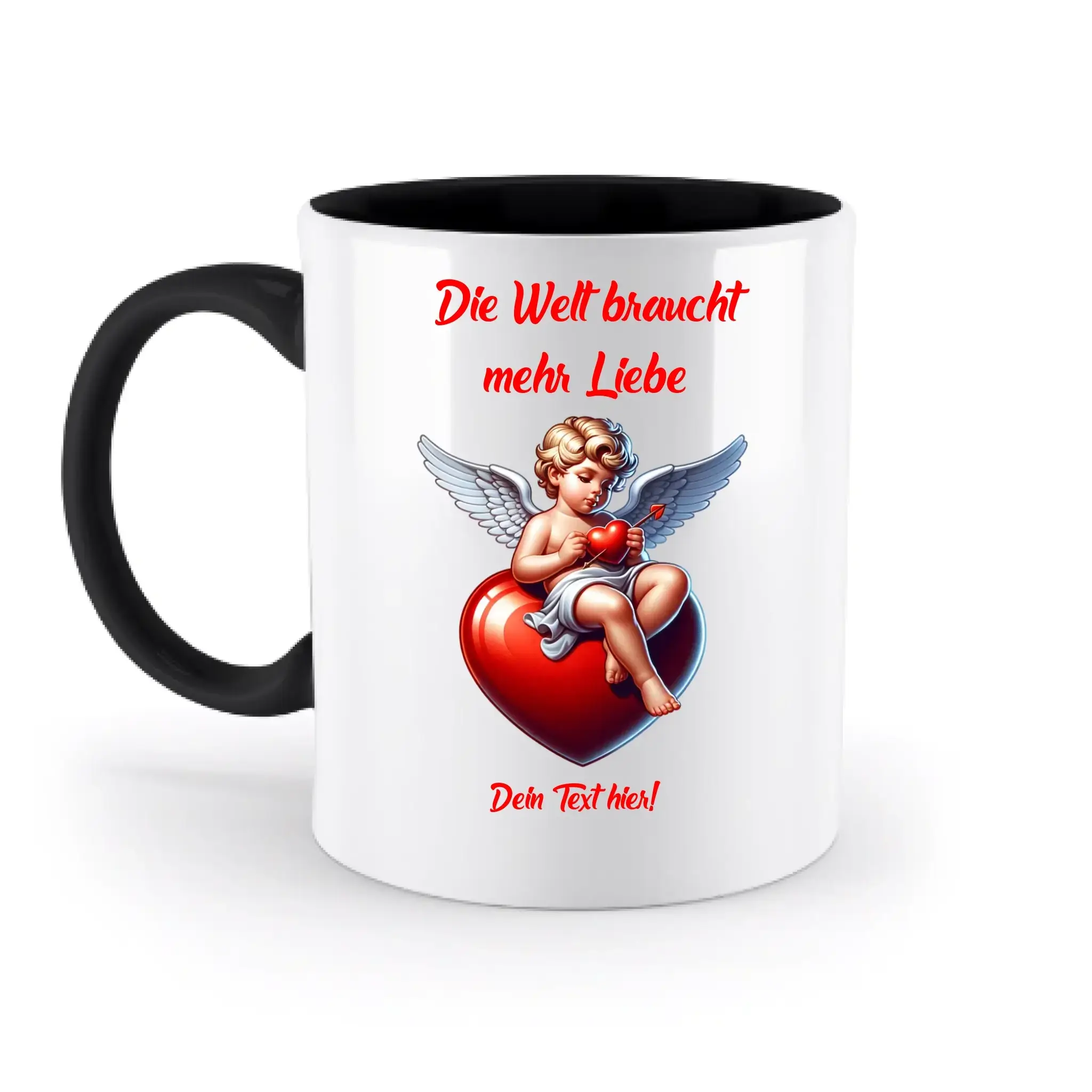 Mehr Liebe • Valentinstag • zweifarbige Tasse • spülmaschinengeeignet • Exklusivdesign • personalisiert