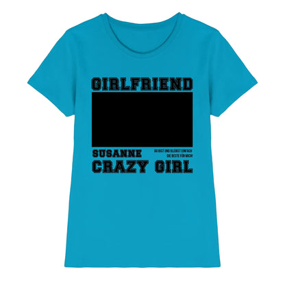 Aqua t shirt mit bold schwarzem text und individuellem rechteckigem feld mein fotomotiv personalisiert