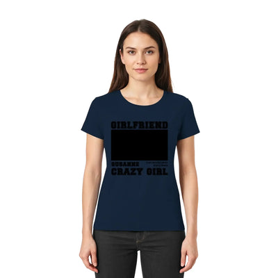 Marine blaue kurzarm tshirt mit schwarzem text und leerem rechteck zum personalisieren aus der statement collection