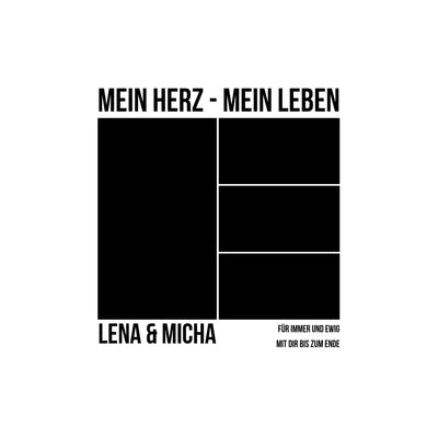 Schwarze minimalistische hochzeitskarte mit fettgedruckter sans-serif typografie und modernem layout aus der statement-collection