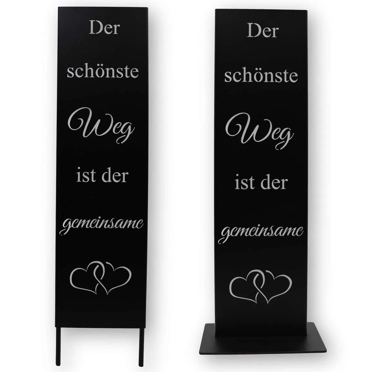 Metall Spruchtafel Garten Deko Stele | Hochzeitsdeko schwarz | 55 cm von HalloGeschenk.de