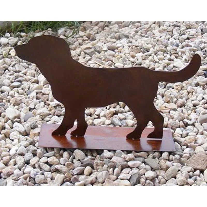 Metalldeko Hund "Lumpi" in Edelrost | 32 cm x 50 cm | von HalloGeschenk.de