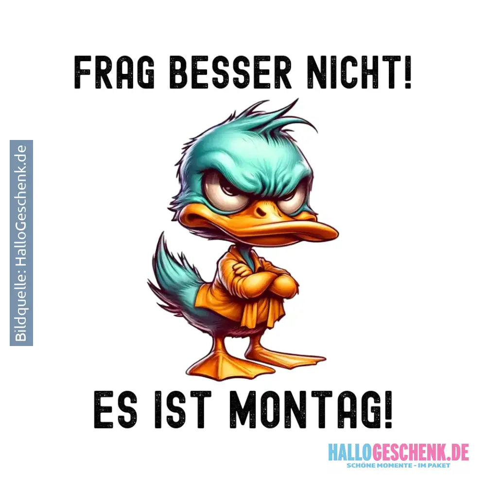 Miese Ente • Passe den Text an • STICKER 20x20 cm (Aufkleber) - White / OneSize / ausgestanzter Sticker 20x20 cm