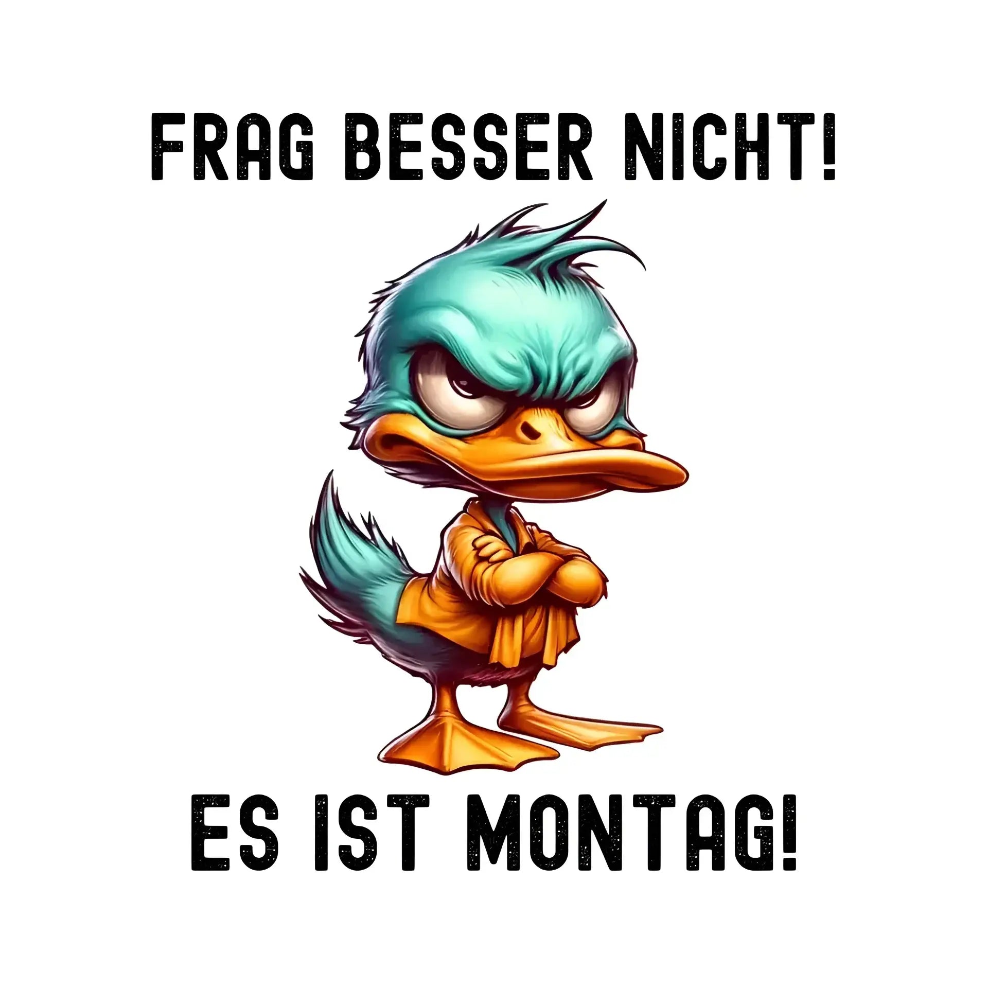 Miese Ente • Passe den Text an • STICKER 20x20 cm (Aufkleber) - White / OneSize / ausgestanzter Sticker 20x20 cm