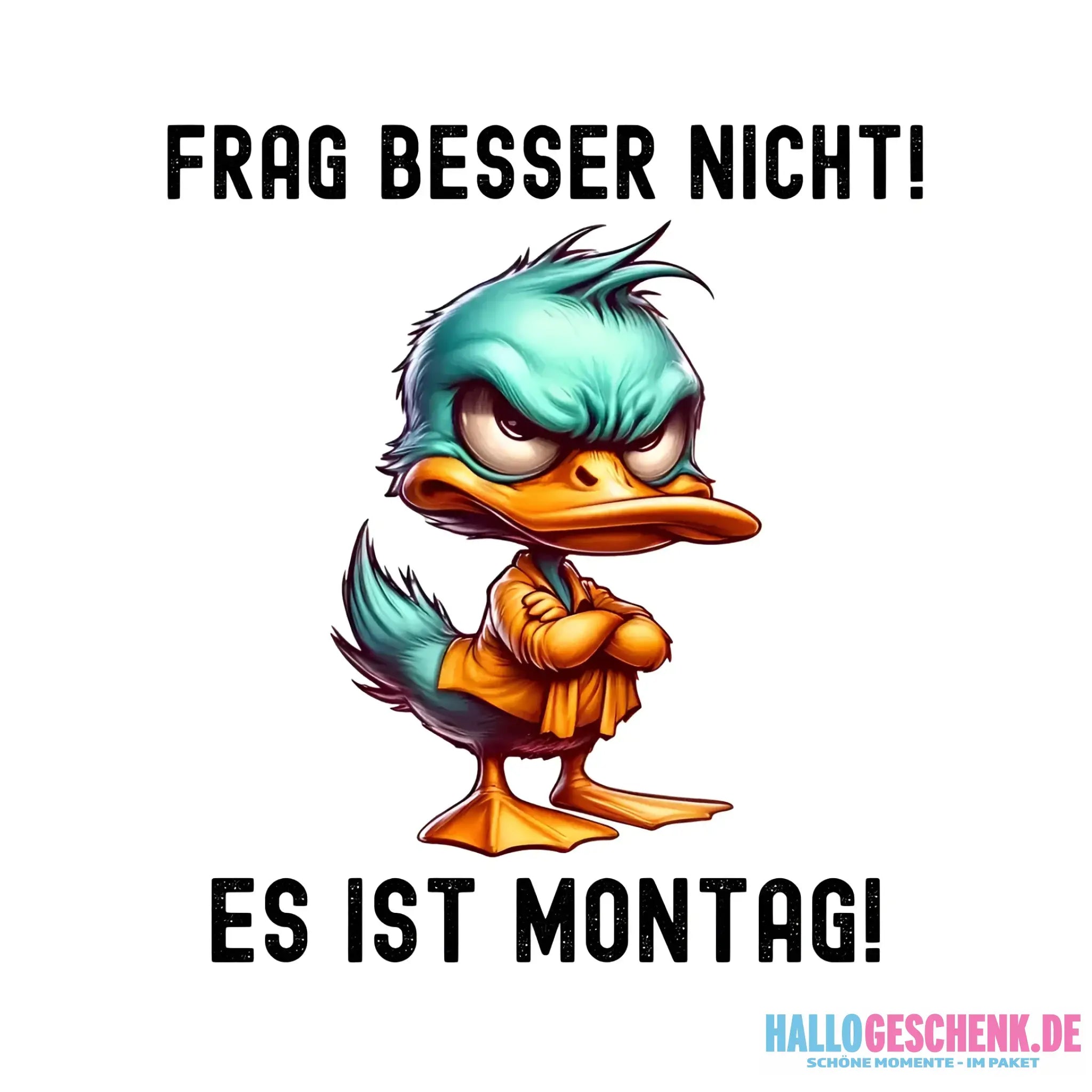 Miese Ente • Passe den Text an • STICKER 20x20 cm (Aufkleber) - White / OneSize / ausgestanzter Sticker 20x20 cm