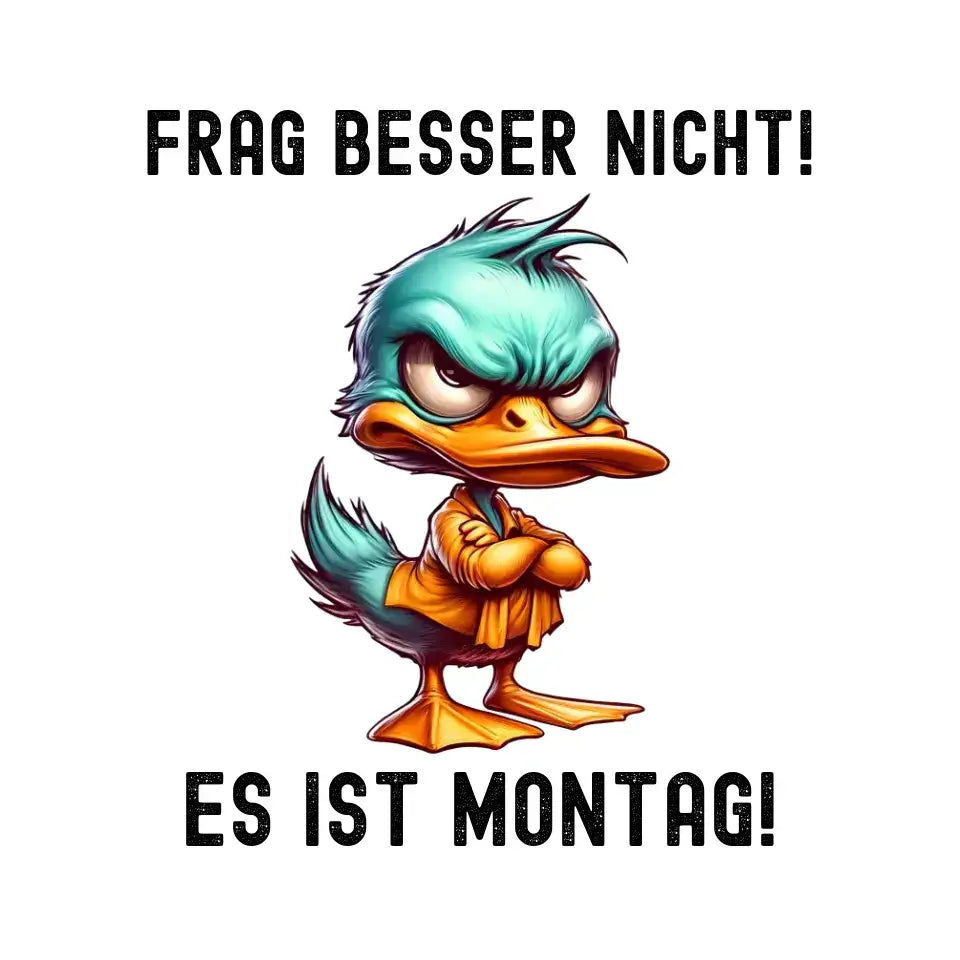 Miese Ente • Passe den Text an • STICKER 20x20 cm (Aufkleber) - White / OneSize / ausgestanzter Sticker 20x20 cm