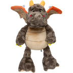 Mini feet drache edda kuschelheldin plüschtier in grau mit orangen flügeln und hörnern für kinder ab 10 monaten