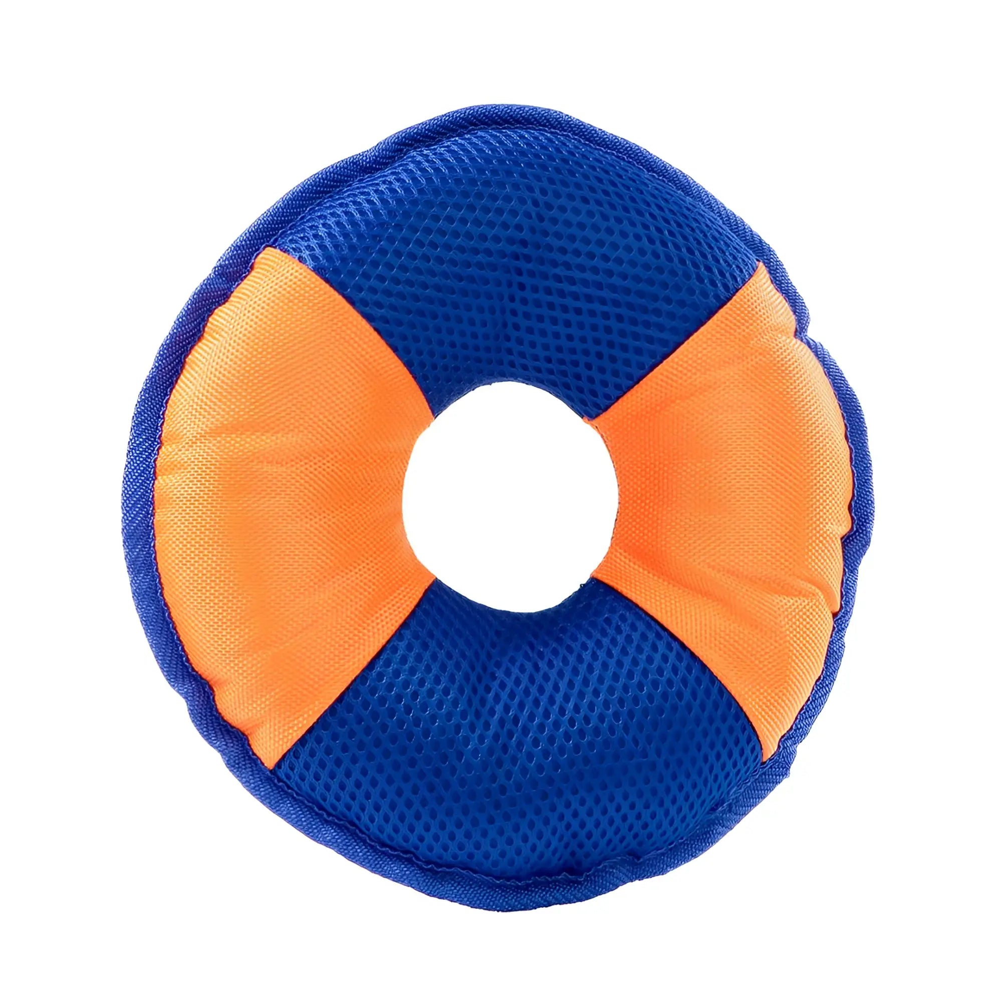 Blau orange mesh mini feet flying disc hundespielzeug mit zentralem loch zum werfen und apportieren