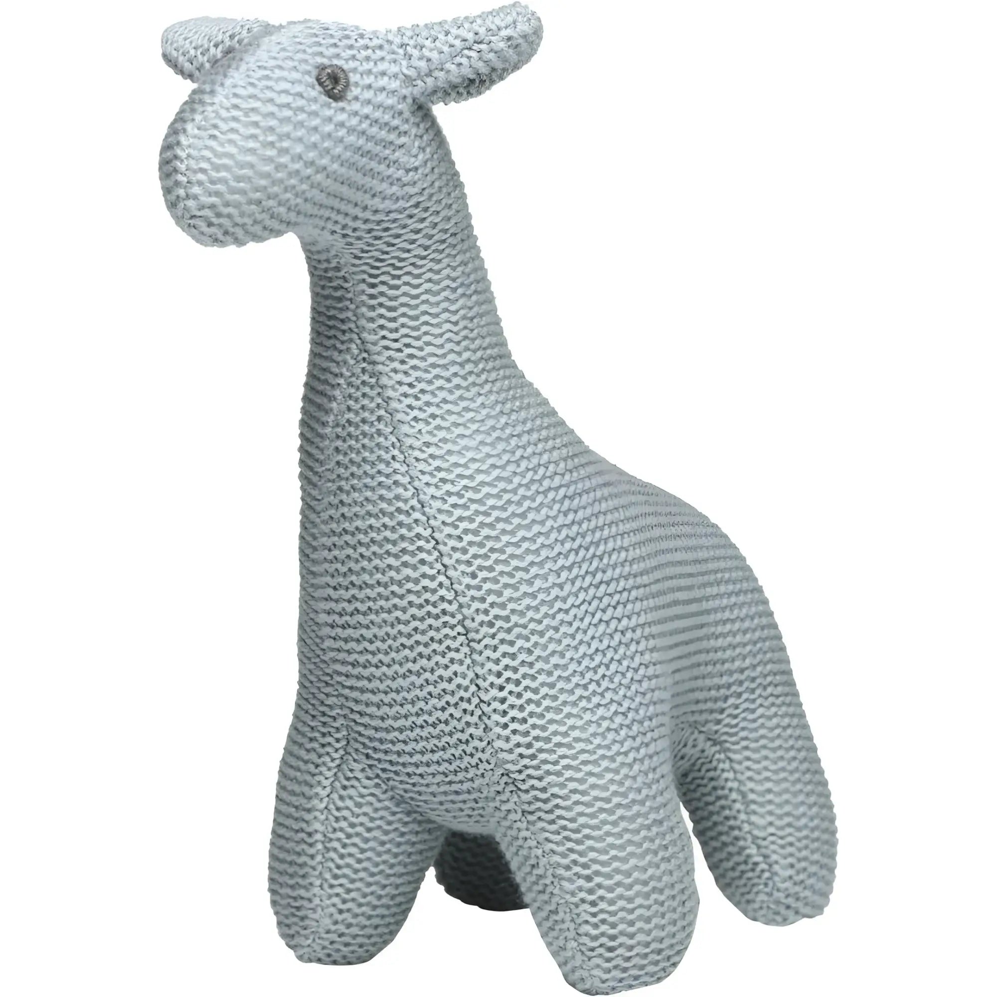 MiniFeet® giraffe jonne plüschtier aus grauem gestricktem stoff mit strukturierter oberfläche und kleinem schwarzem knopfauge