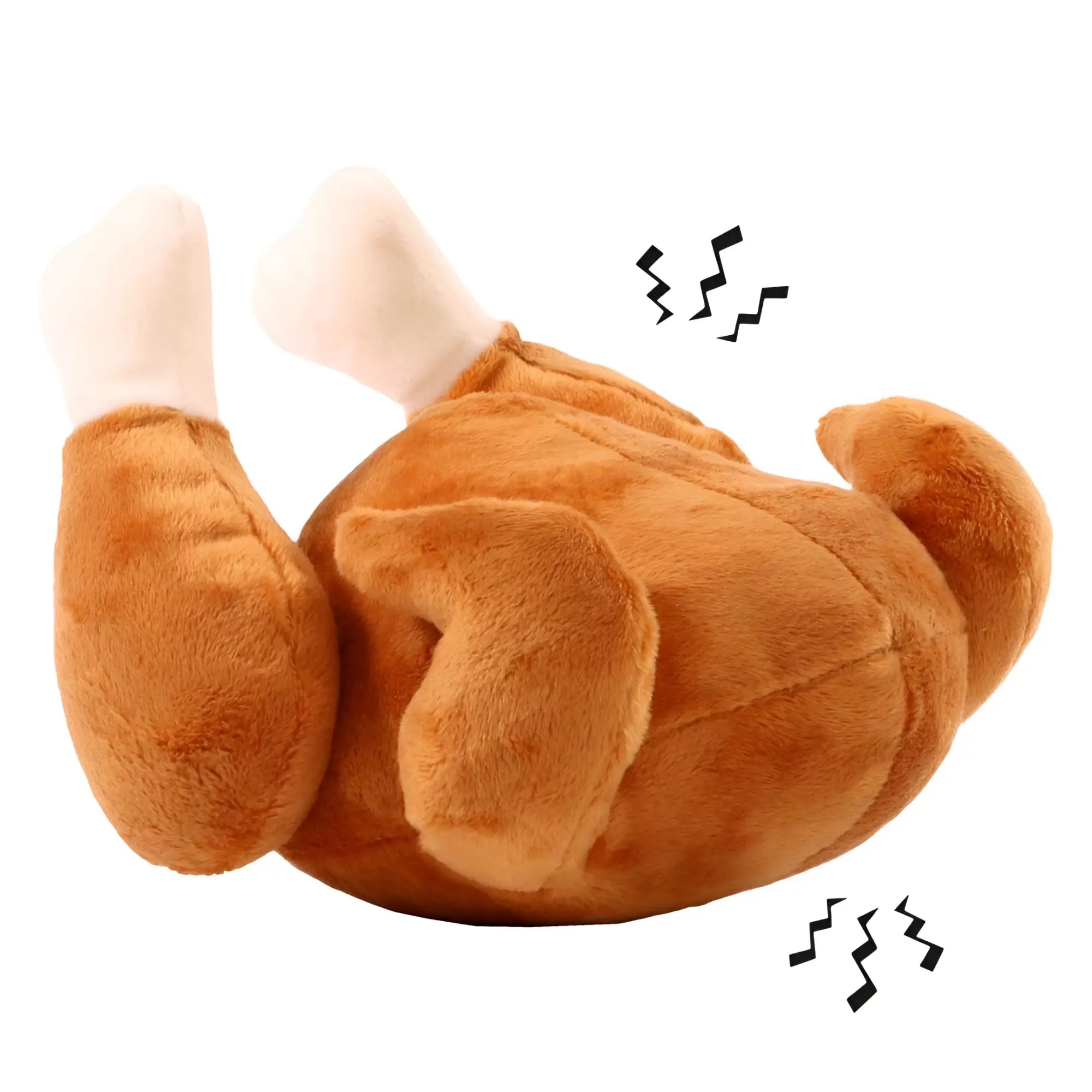 MiniFeet® hundespielzeug plüschtier hähnchen in goldbraun mit weißen füßen und weichem stoff für hunde