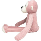 Ein rosafarbenem kord kuschelaffe mit weißen akzenten von miniFeet lanky legends affe mara plüschtier