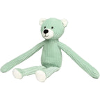 MiniFeet lanky legends bär Mischa weicher mintgrüner kord teddy mit weißen ohren nase und pfoten aus stoff