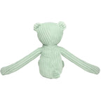 Ein weicher mintgrüner corduroy teddy bär miniboot lanky legends bär mischa mit langen schlanken armen und ohren