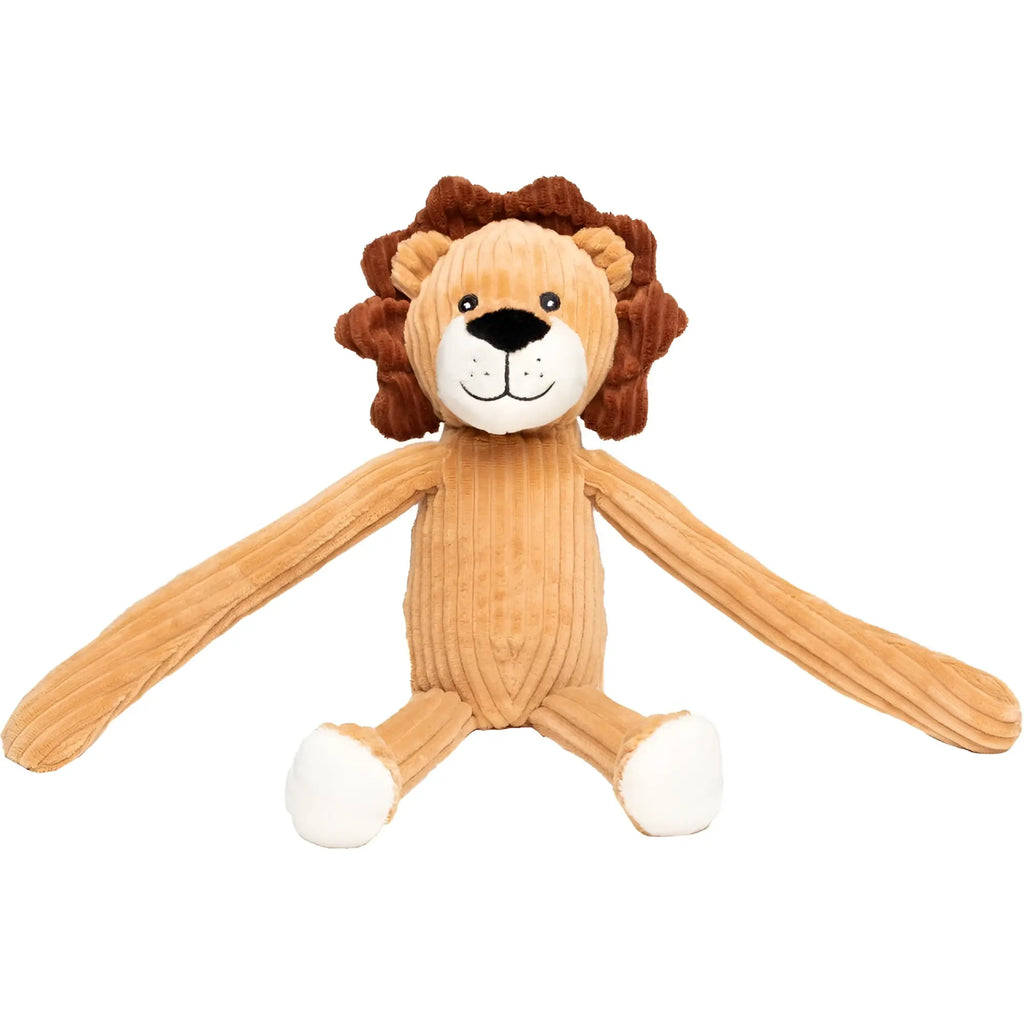 plush lion toy mini feet lanky legends löwe leon mit tan und braun corduroy body weiß paws und stitched face