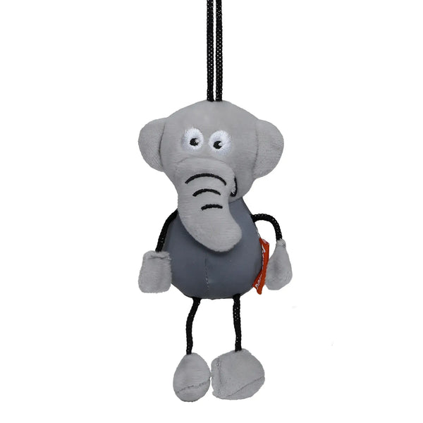 Grauer miniFeet reflex-elefant plüschtier stofftier mit besticktem gesicht und schwarzer aufhängeschlaufe