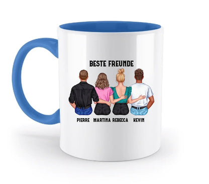 MIX: Paare & Freunde Designer (2-4 personalisierbare Figuren) - Zweifarbige Tasse / Blue / 330ml - personalisierbare
