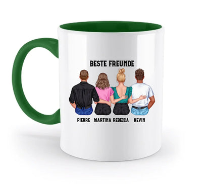 MIX: Paare & Freunde Designer (2-4 personalisierbare Figuren) - Zweifarbige Tasse / Irish-Green / 330ml