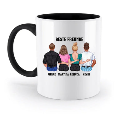 MIX: Paare & Freunde Designer (2-4 personalisierbare Figuren) - Zweifarbige Tasse / Black / 330ml - personalisierbare
