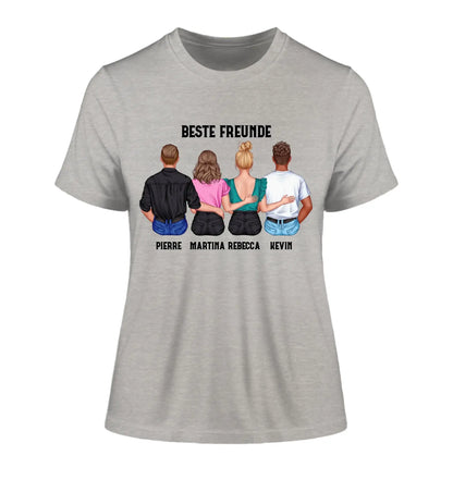 MIX: Paare & Freunde Designer (2-4 personalisierbare Figuren) - Damen T-Shirt (Fitted) • Bio / Heather Grey / 2XL