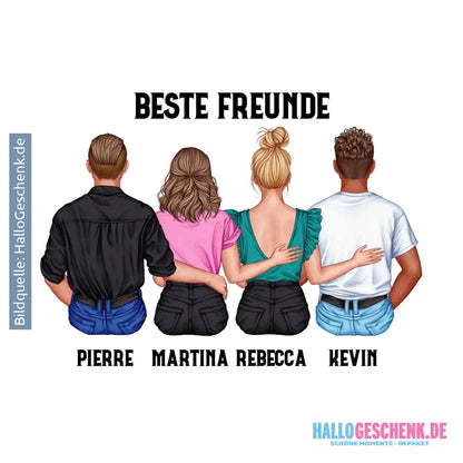 MIX Paare / Freunde • diverse Kombinationen mit Wunschtext • personalisierbar • STICKER 20x20cm (Aufkleber)