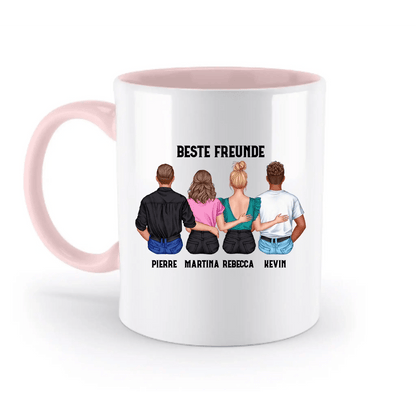 MIX Paare / Freunde • diverse Kombinationen mit Wunschtext • personalisierbar • zweifarbige Tasse spülmaschinenfest