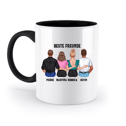MIX Paare / Freunde • diverse Kombinationen mit Wunschtext • personalisierbar • zweifarbige Tasse spülmaschinenfest