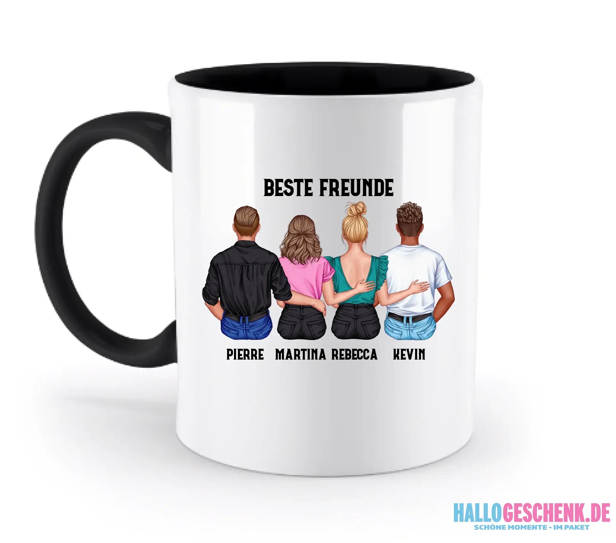 MIX Paare / Freunde • diverse Kombinationen mit Wunschtext • personalisierbar • zweifarbige Tasse (spülmaschinenfest)