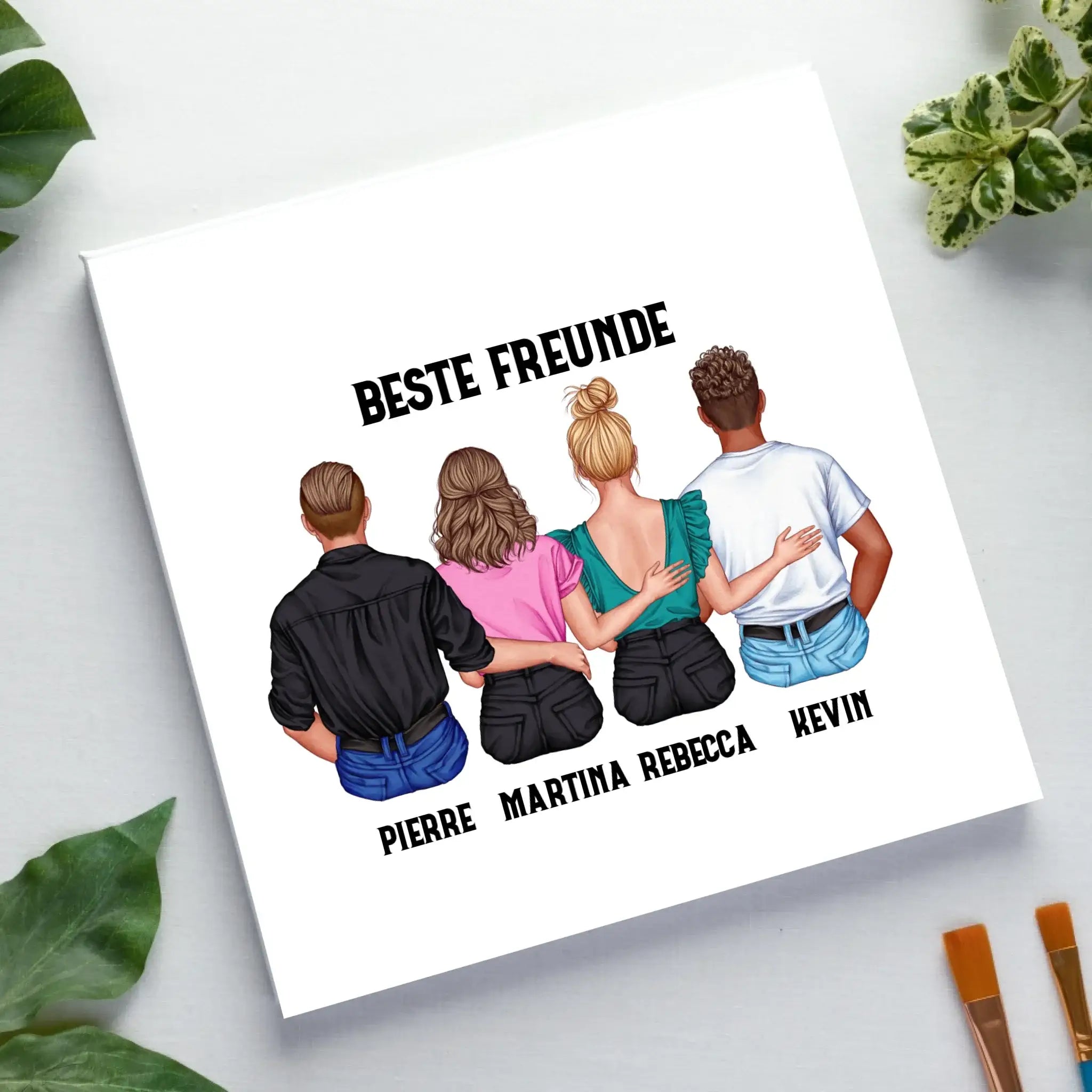 MIX Paare / Freunde • diverse Kombinationen mit Wunschtext • personalisierbar • Leinwand 50x50 cm