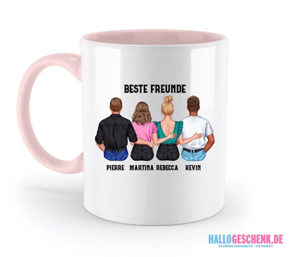MIX Paare / Freunde • diverse Kombinationen mit Wunschtext • personalisierbar • zweifarbige Tasse (spülmaschinenfest)