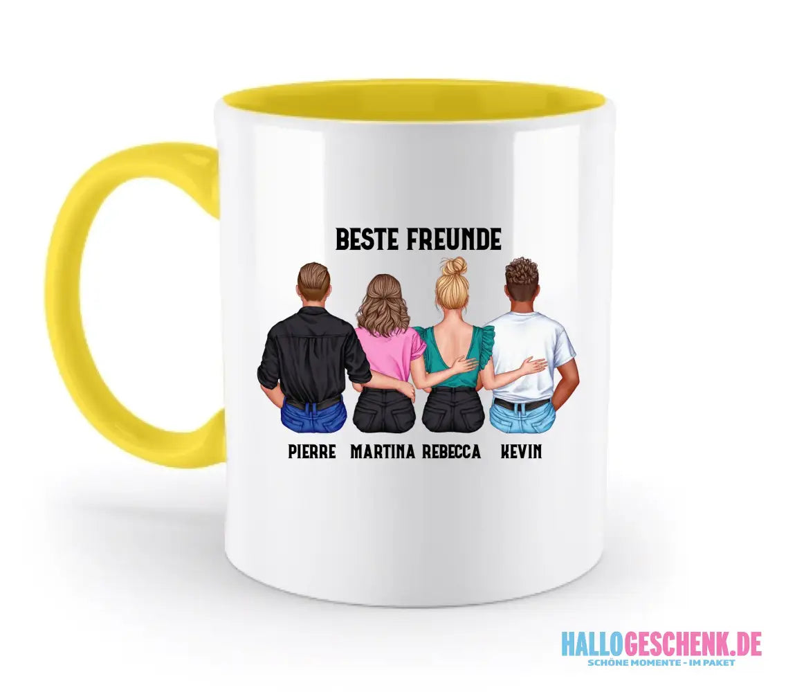 MIX Paare / Freunde • diverse Kombinationen mit Wunschtext • personalisierbar • zweifarbige Tasse (spülmaschinenfest)
