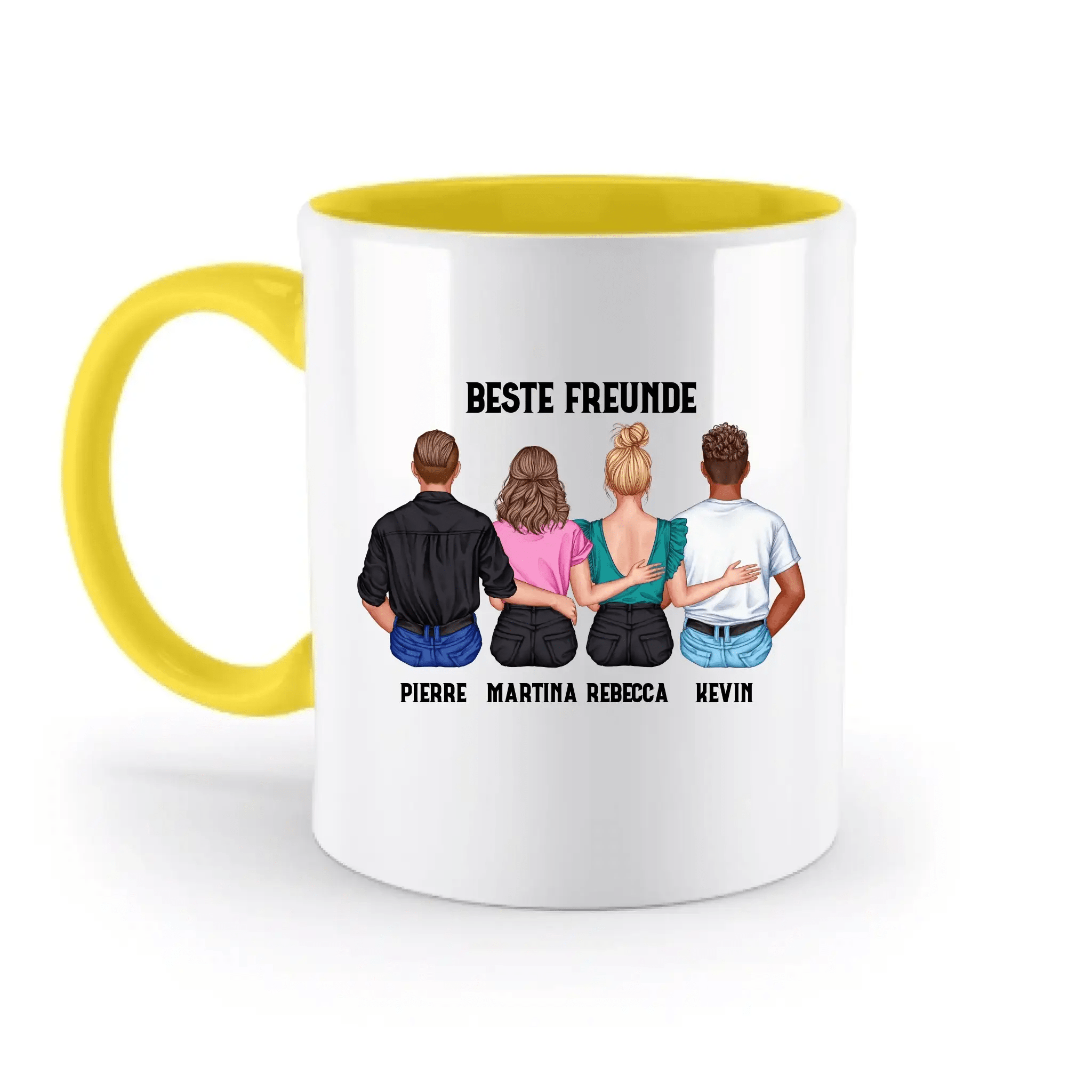 MIX Paare / Freunde • diverse Kombinationen mit Wunschtext • personalisierbar • zweifarbige Tasse spülmaschinenfest