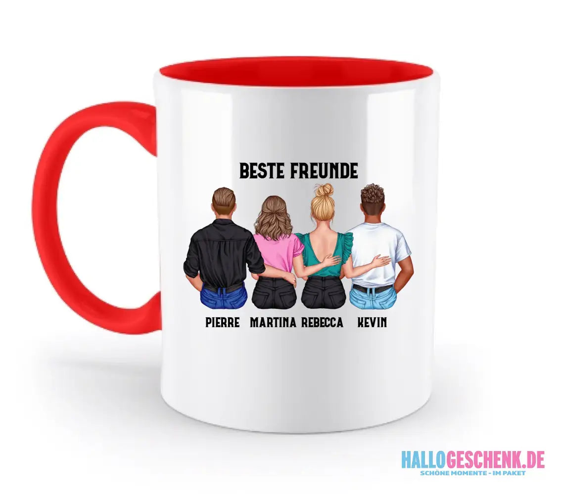 MIX Paare / Freunde • diverse Kombinationen mit Wunschtext • personalisierbar • zweifarbige Tasse (spülmaschinenfest)
