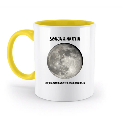 MONDPHASE Blau/Silber/Gold mit Wunschtext • zweifarbige Tasse • Exklusivdesign • personalisiert