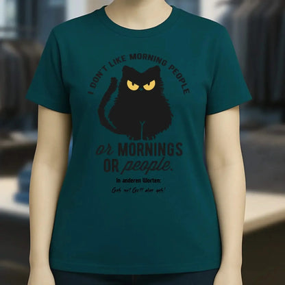 MORNING PEOPLE CAT • Katze • Ladies Premium T-Shirt XS-2XL aus Bio-Baumwolle für Damen • Exklusivdesign • personalisiert