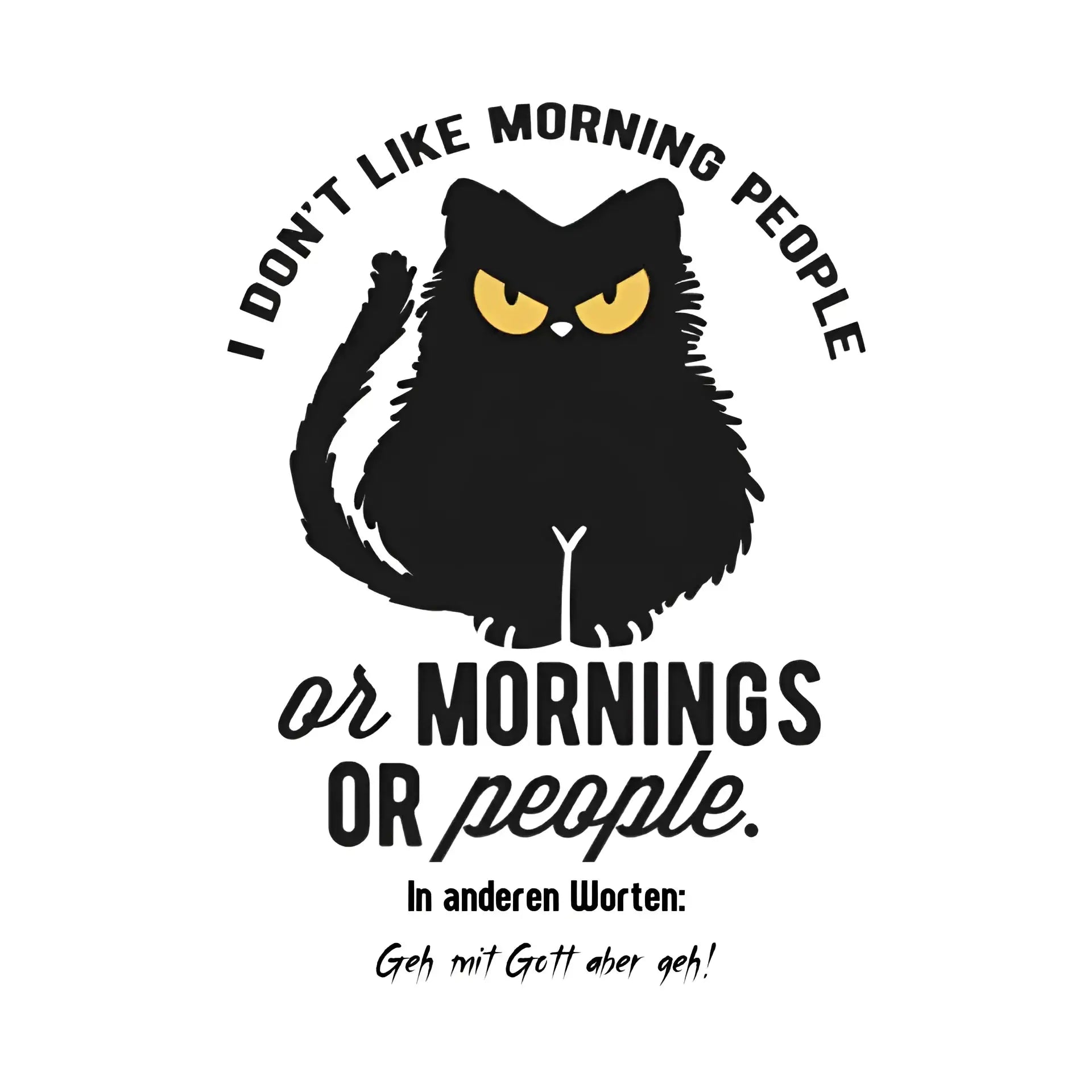 MORNING PEOPLE CAT • Katze • STICKER 20x20 cm (Aufkleber) - White / OneSize / ausgestanzter Sticker 20x20 cm