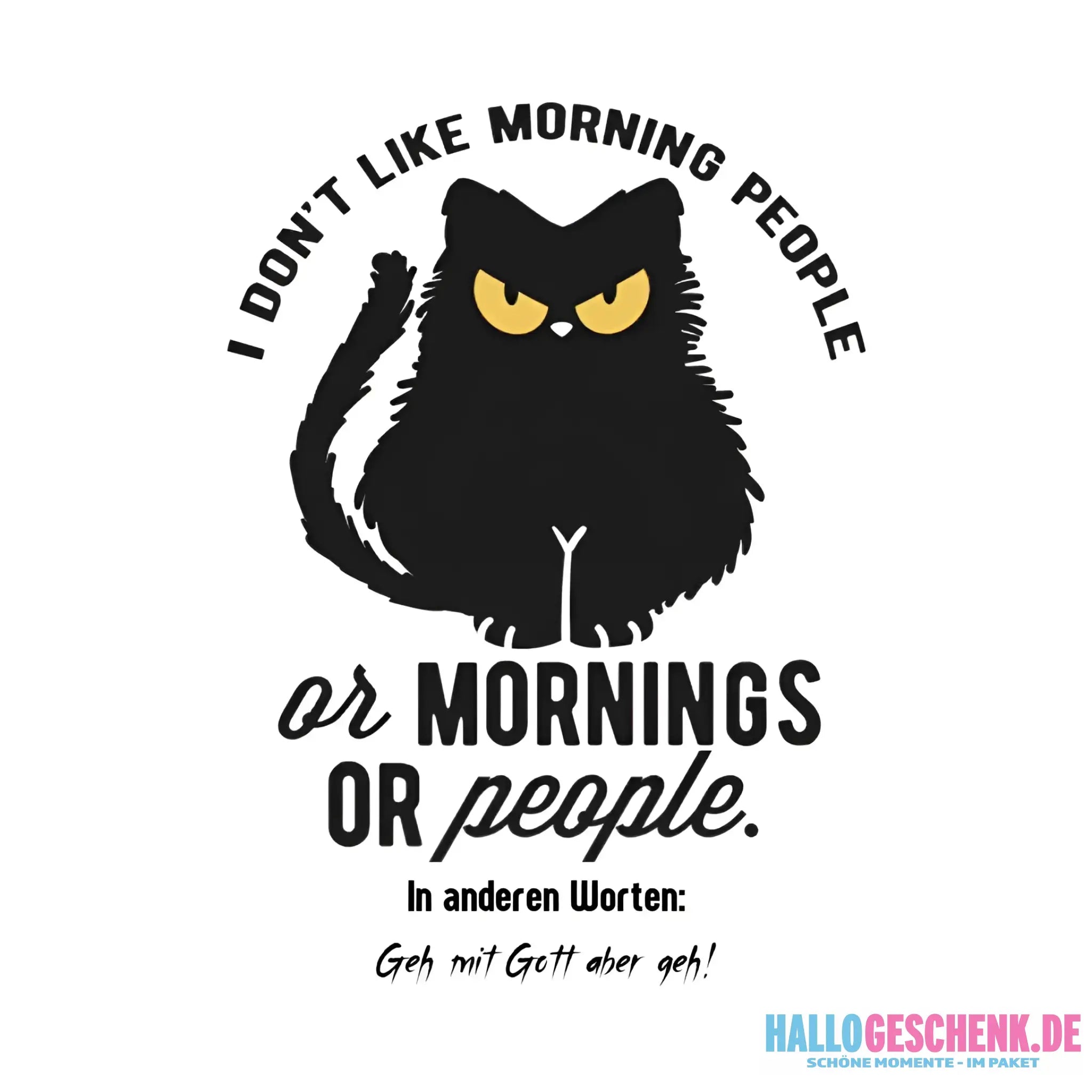 MORNING PEOPLE CAT • Katze • STICKER 20x20 cm (Aufkleber) - White / OneSize / ausgestanzter Sticker 20x20 cm