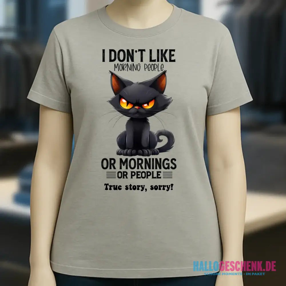 Morning people • Katze • Ladies Premium T-Shirt XS-2XL aus Bio-Baumwolle für Damen • Exklusivdesign • personalisiert