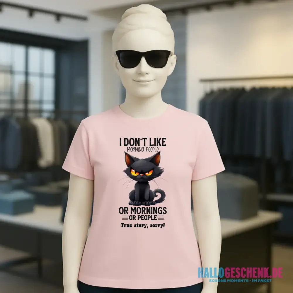 Morning people • Katze • Ladies Premium T-Shirt XS-2XL aus Bio-Baumwolle für Damen • Exklusivdesign • personalisiert