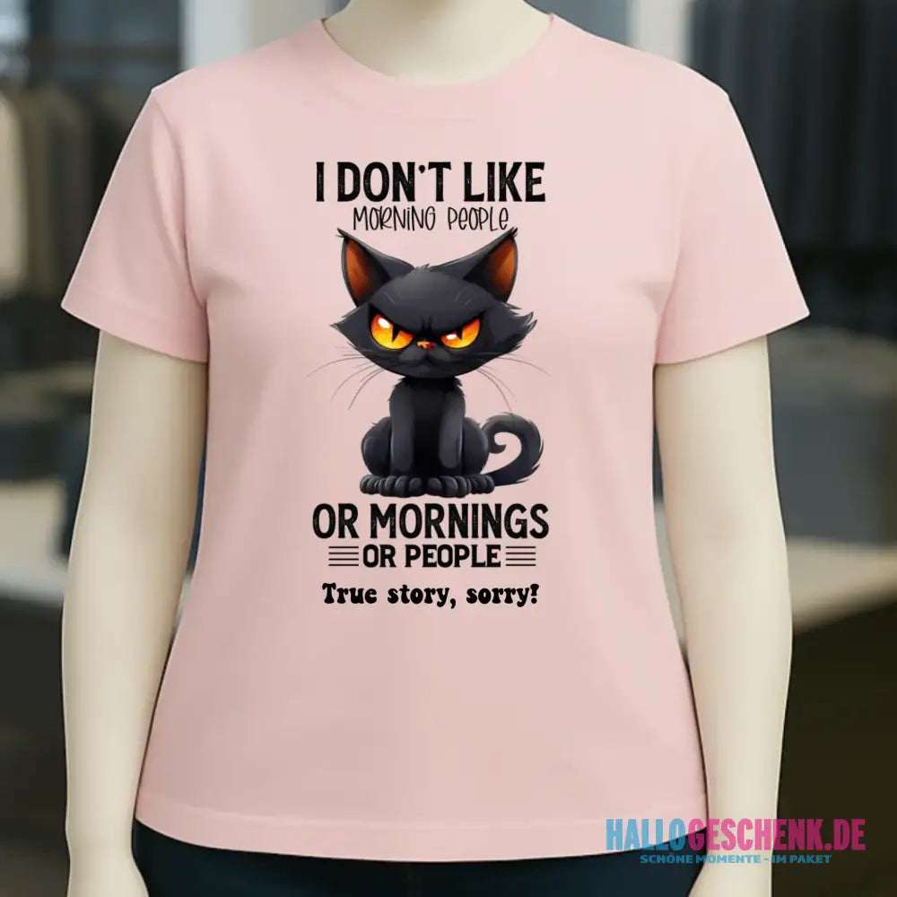Morning people • Katze • Ladies Premium T-Shirt XS-2XL aus Bio-Baumwolle für Damen • Exklusivdesign • personalisiert