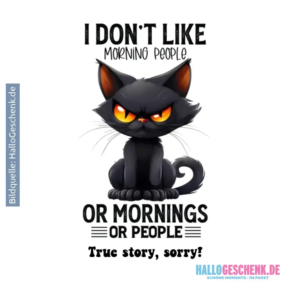 Morning people • Katze • STICKER 20x20 cm (Aufkleber) • personalisiert - White / OneSize / ausgestanzter Sticker 20x20