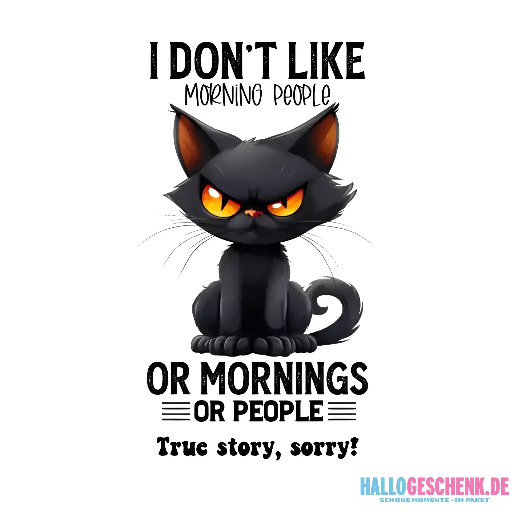 Morning people • Katze • STICKER 20x20 cm (Aufkleber) • personalisiert - White / OneSize / ausgestanzter Sticker 20x20