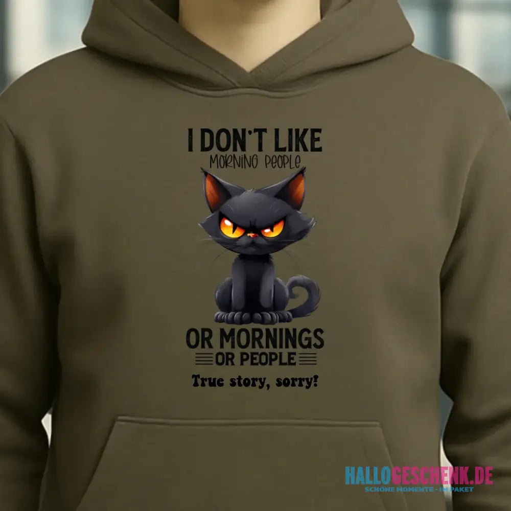 Morning people • Katze • Unisex Premium Hoodie XS-5XL aus Bio-Baumwolle für Damen & Herren • Exklusivdesign • personalisiert