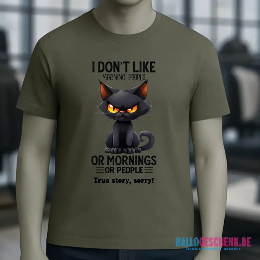 Morning people • Katze • Unisex Premium T-Shirt XS-5XL aus Bio-Baumwolle für Damen & Herren • Exklusivdesign • personalisiert