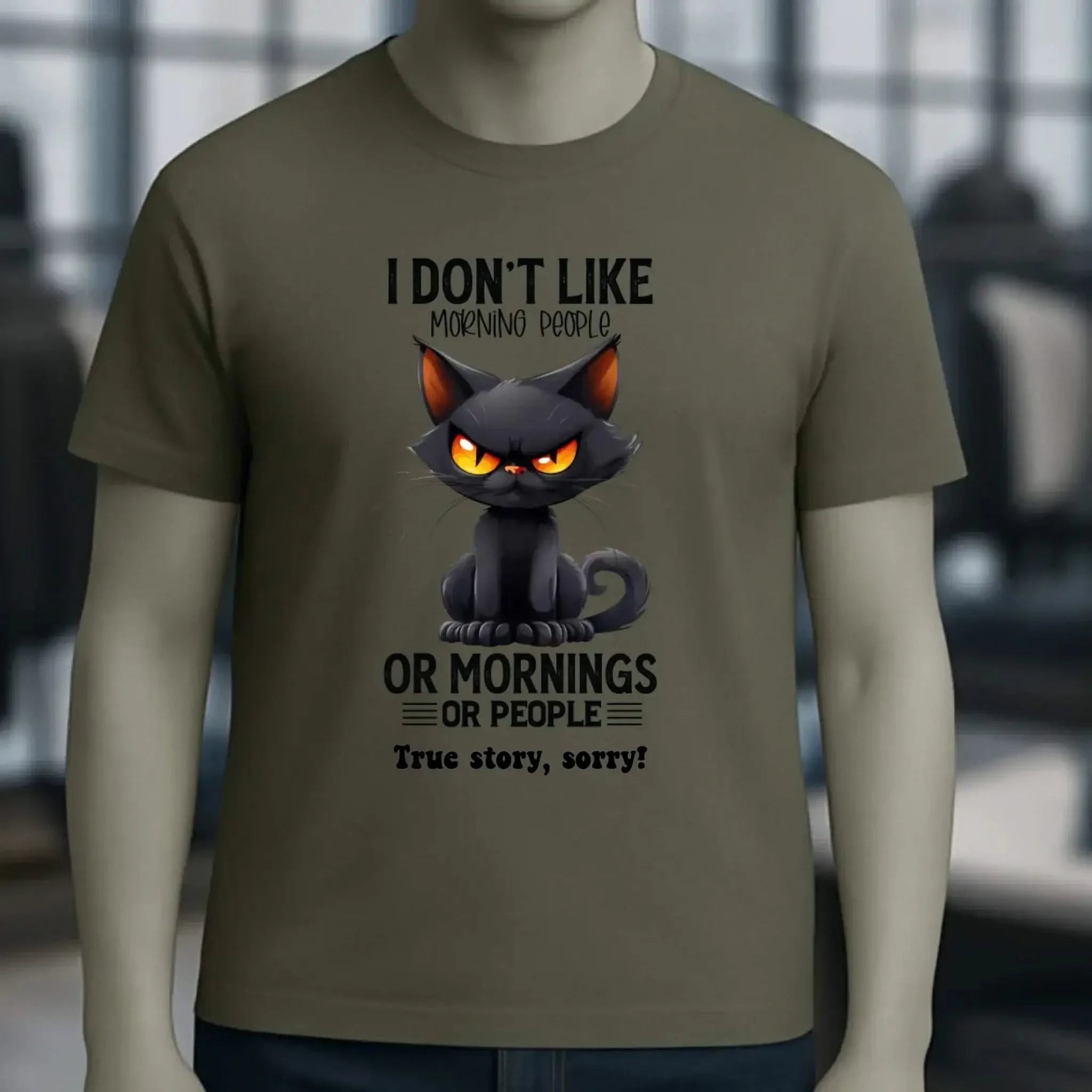Morning people • Katze • Unisex Premium T-Shirt XS-5XL aus Bio-Baumwolle für Damen & Herren • Exklusivdesign • personalisiert