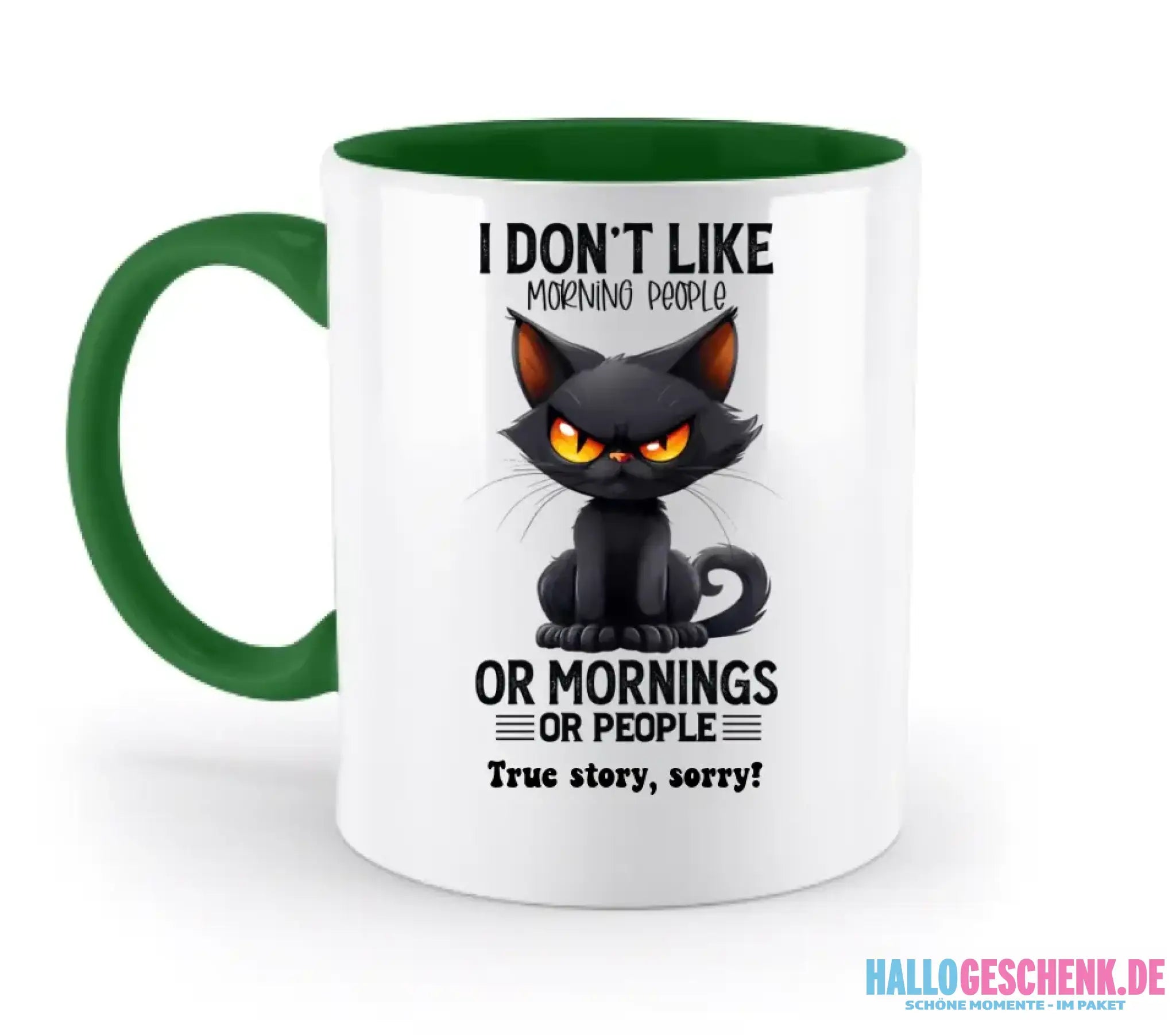 Morning people • Katze • zweifarbige Tasse • Exklusivdesign • personalisiert